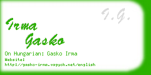 irma gasko business card